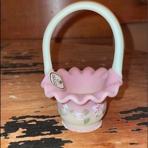 fenton glass mini basket